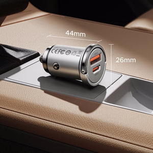 Orico MiniRing Pro 45W USB-A + USB-C auto lādētājs - sudrabs