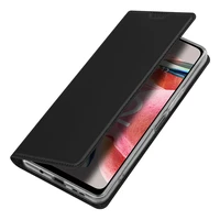 Dux Ducis Skin Pro viedtālruņa apvalks Xiaomi Redmi Note 12 Flip karšu maciņš statīvs melna