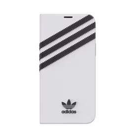 Adidas OR grāmatu apvalks PU iPhone 12 / 12 Pro 6.1" - balta un melna