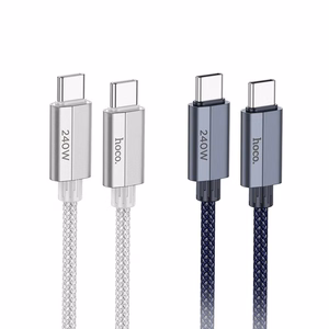 Кабель USB C - USB C Hoco QC3.0 PD 5A 240W 1,8 m U134 серый