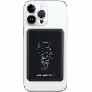 Karl Lagerfeld NFT Outline Ikonik MagSafe 5000 mAh indukcijas ārējā baterija – melns