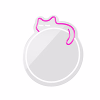 Neon MIRROR LED SLEEPING CAT balts rozā FMNE03 Forever Light