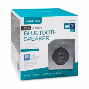 Bluetooth portatīvais skaļrunis OMEGA WOODEN OG60A (MicroSD, brīvroku, AUX, FM) sudrabs