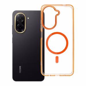 Maciņš Xiaomi Redmi A5 Frame Clear Hybrid Mag Cover saderīgs ar MagSafe hermes oranžs