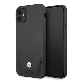 BMW ādas perforēts apvalks iPhone 11 / Xr - melns