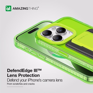 Amazing Thing Titan Pro Neon Mag maciņa apvalks 10FT IP156.1PTWGN Iphone 15 Pro zaļa ar statīvu