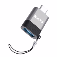 BWOO adapteris USB - USB-C pelēks OTG BZ-35