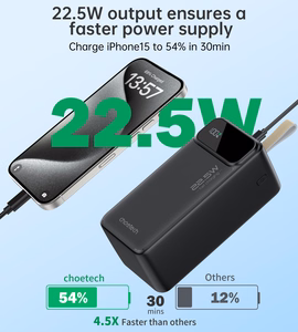 Portatīvais lādētājs Choetech B732 22.5W 50000mAh melns