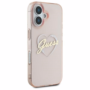 Guess IML Heart viedtālruņa apvalks iPhone 16 - rozā