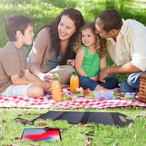 Choetech SC001 saules bateriju salokāms lādētājs 19W 2x USB-A - melns