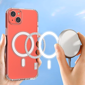 MagSafe iPhone 15 Plus Caurspīdīgs magnētiskais apvalks - caurspīdīgs