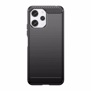 Elastīgs oglekļa raksta viedtālruņa apvalks Xiaomi Redmi 12 Carbon Case - melns