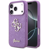 Guess Fiksēts Mirdzošs Liels 4G viedtālruņa apvalks iPhone 17 Pro - violeta