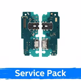 Charging Port Saderīgs ar Samsung A047 A04s ar Flex / Plata (Service Pack)