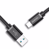 Dudao USB - USB Type C kabelis Super Ātra Uzlāde 1 m, melns (L5G-Black)