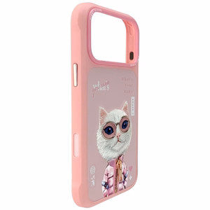Nimmy Cool&Cute 2.0 Kaķa apvalks viedtālrunim iPhone 17 Pro - rozā