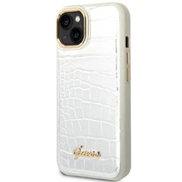 Guess GUHCP14SHGCRHS iPhone 14 6.1 "sudraba cietais apvalks Croco kolekcija