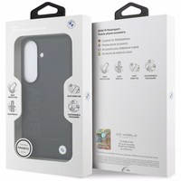 BMW Leather Hot Stamp MagSafe Maciņš for Samsung Galaxy S26 Plus - melns