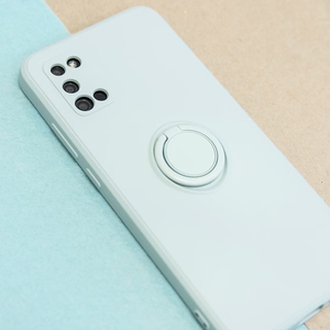 Pirkstu turētāja viedtālruņa apvalks Samsung Galaxy S24 Plus gaiši zaļš