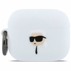 Karl Lagerfeld Silicone Karl Head 3D maciņš AirPods Pro 3 balts