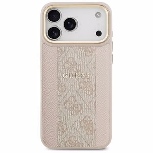 Guess 4G Stripe Magnētiskais viedtālruņa apvalks iPhone 17 Pro Max - rozā