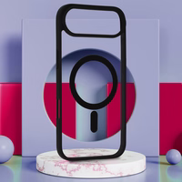 Akrila krāsains magnētiskais viedtālruņa apvalks Iphone 17 Air melns