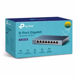 TP-Link TL-SG108 tīkla komutators nepārvaldāms L2 Gigabit Ethernet (10/100/1000) melna