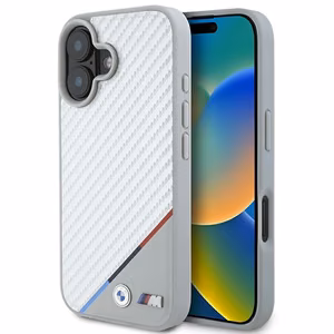 BMW M Oglekļa Trīskrāsu Līnija Magnētiskais viedtālruņa apvalks iPhone 16 - pelēks