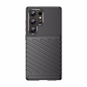 Thunder viedtālruņa apvalks Samsung Galaxy S25 Ultra silikona bruņots apvalks - melns