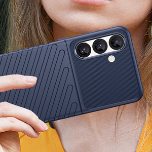 Thunder Case Samsung Galaxy S25 Silikona bruņots viedtālruņa apvalks - zils