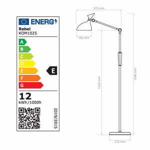 LED stāvlampa ar reostatu un regulējamu krāsu temperatūru