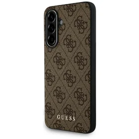 Guess 4G Metal Gold Logo viedtālruņa apvalks Samsung Galaxy A56 - brūns