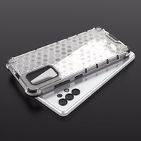 Samsung Galaxy A13 5G viedtālruņa apvalks ar medus šūnu dizainu, ar gela rāmi, caurspīdīgs