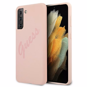 Guess GUHCS21MLSVSPI S21+ G996 розовый/розовый жёсткий чехол Script Vintage
