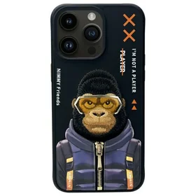 Nimmy Cool&Cute 2.0 pērtiķa apvalks iPhone 15 Pro Max - melns