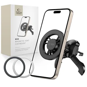 Tech-Protect N56 magnētiskais MagSafe turētājs automašīnas ventilācijas atveres stiprinājumam - melns