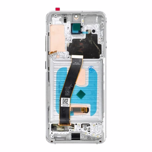 LCD ekrāns SAMSUNG S20 4G balts SOFT OLED ar rāmi