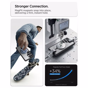 Spigen Ultra Hybrid Mag MagSafe maciņš priekš Samsung Galaxy S26 Ultra - caurspīdīgs melns