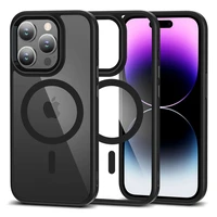 Tech-Protect MagMat MagSafe iPhone 15 Pro viedtālruņa apvalks - caurspīdīgs melns