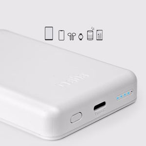 Portatīvais lādētājs SBS TEBB5000MAG1CW 5000 mAh USB-C, saderīga ar MagSafe - balta