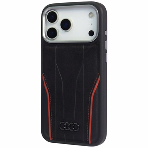 Audi R8 Genuine Leather MagSafe чехол iPhone 17 Pro Max - черный и красный