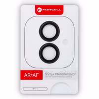 Forcell Premium rūdīts kameras lēcas stikls – iPhone 17 melnas krāsas