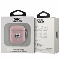 Karl Lagerfeld Monogram Choupette AirPods 1/2 apvalks - rozā