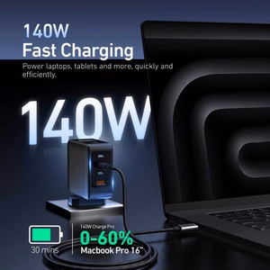 Ceļojumu lādētājs X-ONE ChargeGo GaN 65W ar ievelkamu kabeli un USB C pieslēgvietu – melns