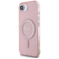 Guess IML Glitter Circle magnētiskais viedtālruņa apvalks iPhone 16e - rozā
