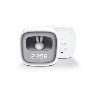 Alarm clock with LED Bunny night light PURE FNL-06 AURORA balts square Forever Light