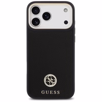 Guess Graudains Strass Logotips Magnētiskais viedtālruņa apvalks iPhone 17 Pro Max - melns