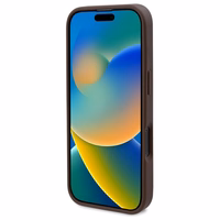 Guess GUHMP16LP4ROPEMCW iPhone 16 Pro 6.3" brūns/brūns cietais apvalks 4G Ziedu Druka Magnētiskais