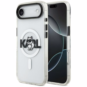 Karl Lagerfeld IML Choupette Sketch Logo Magnētiskais viedtālruņa apvalks iPhone Air - caurspīdīgs