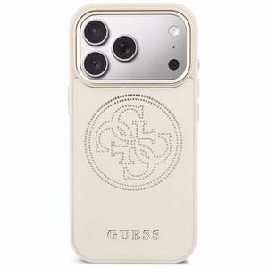 Guess Perforated 4G MagSafe Maciņš for iPhone 17 Pro - bēšs